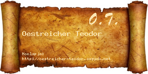 Oestreicher Teodor névjegykártya
